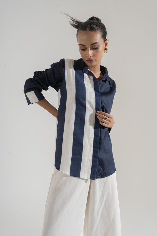 Monochrome Stride Panel Shirt