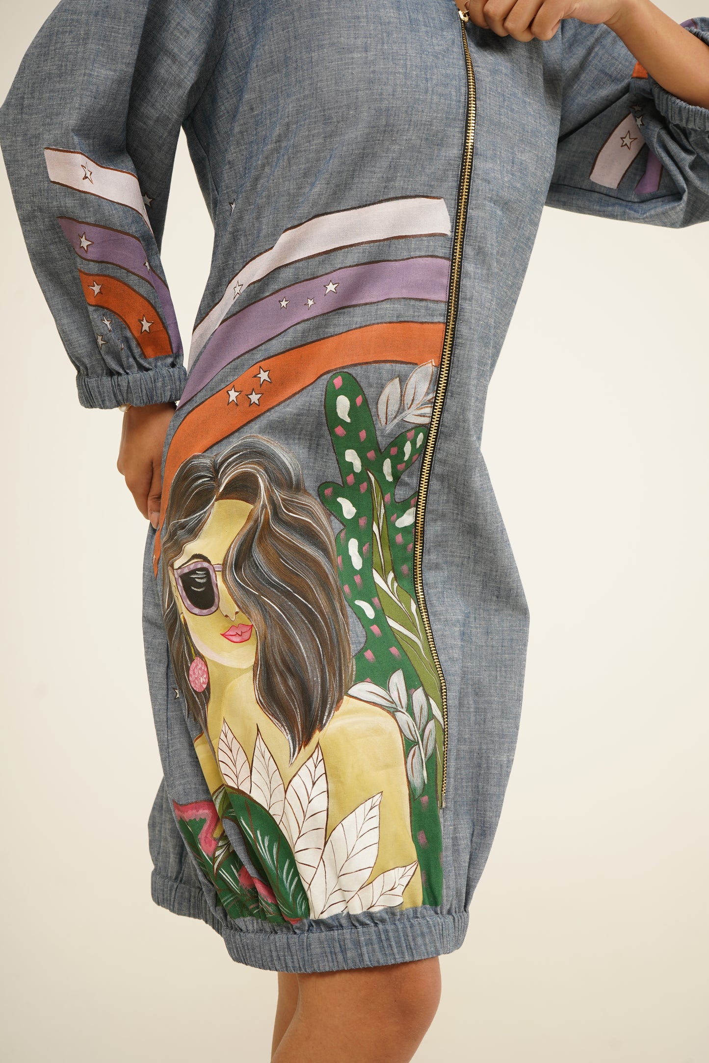 Sunset Muse Zip-Up Shirt Dress