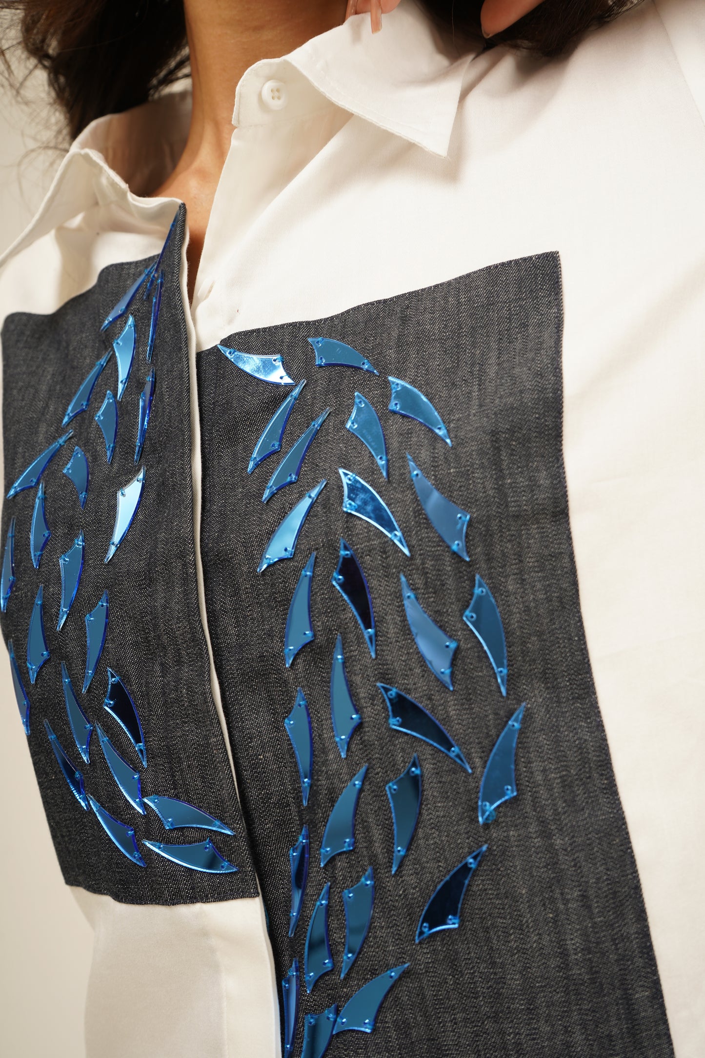 Indigo Bloom Panel Shirt