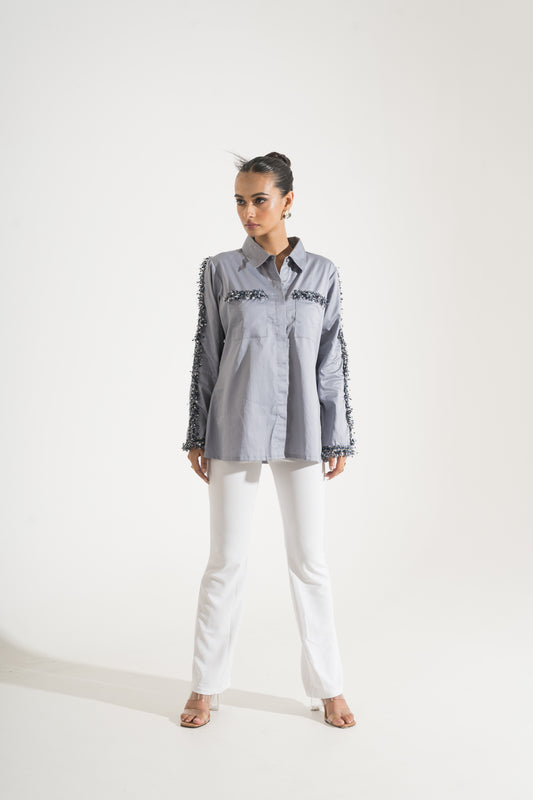 Silver Mirage Textured Shirt