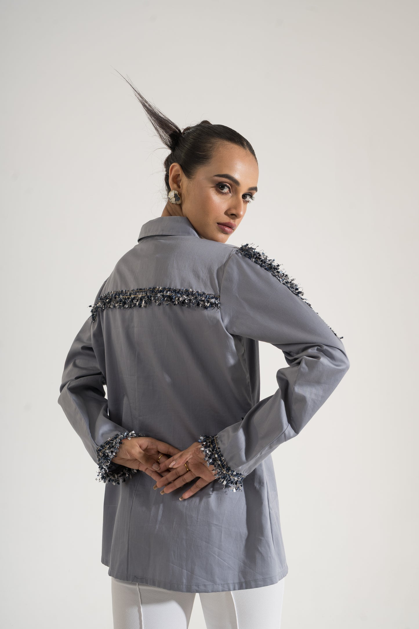 Silver Mirage Textured Shirt