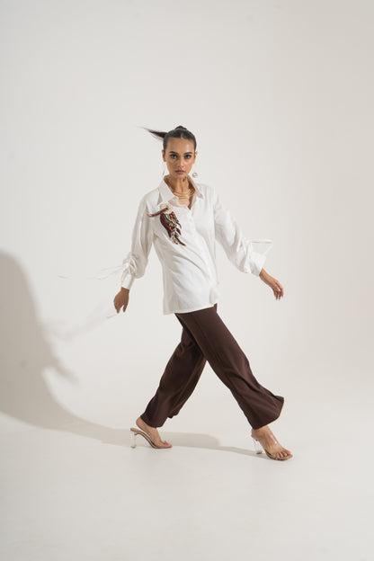 Ember Bloom Embroidered Shirt