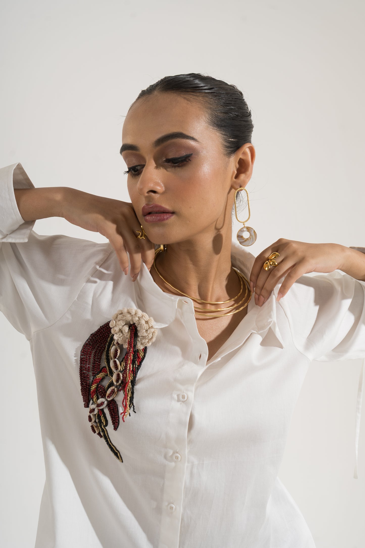 Ember Bloom Embroidered Shirt