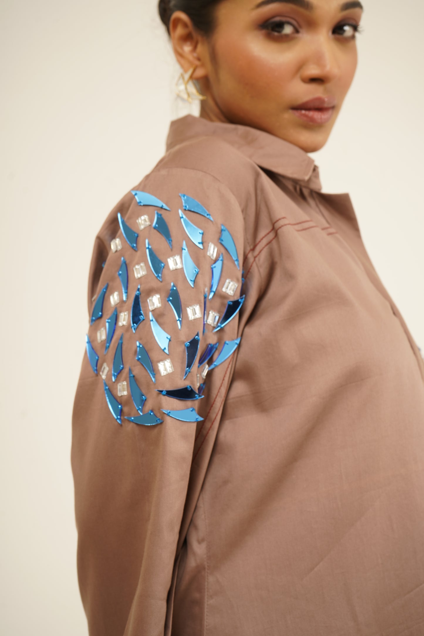 Mocha Bloom Shift Dress