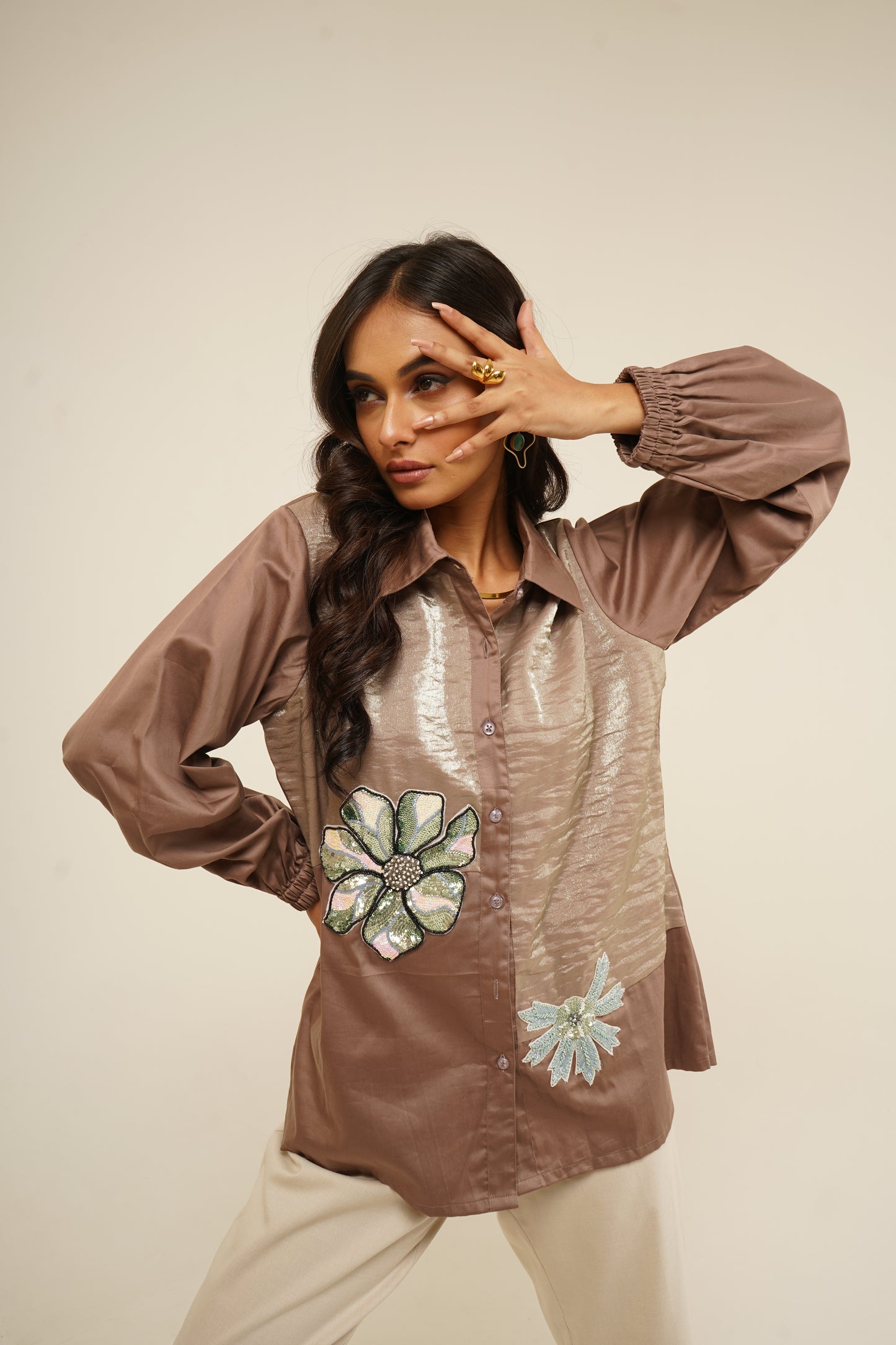 Desert Bloom Embroidered Shirt