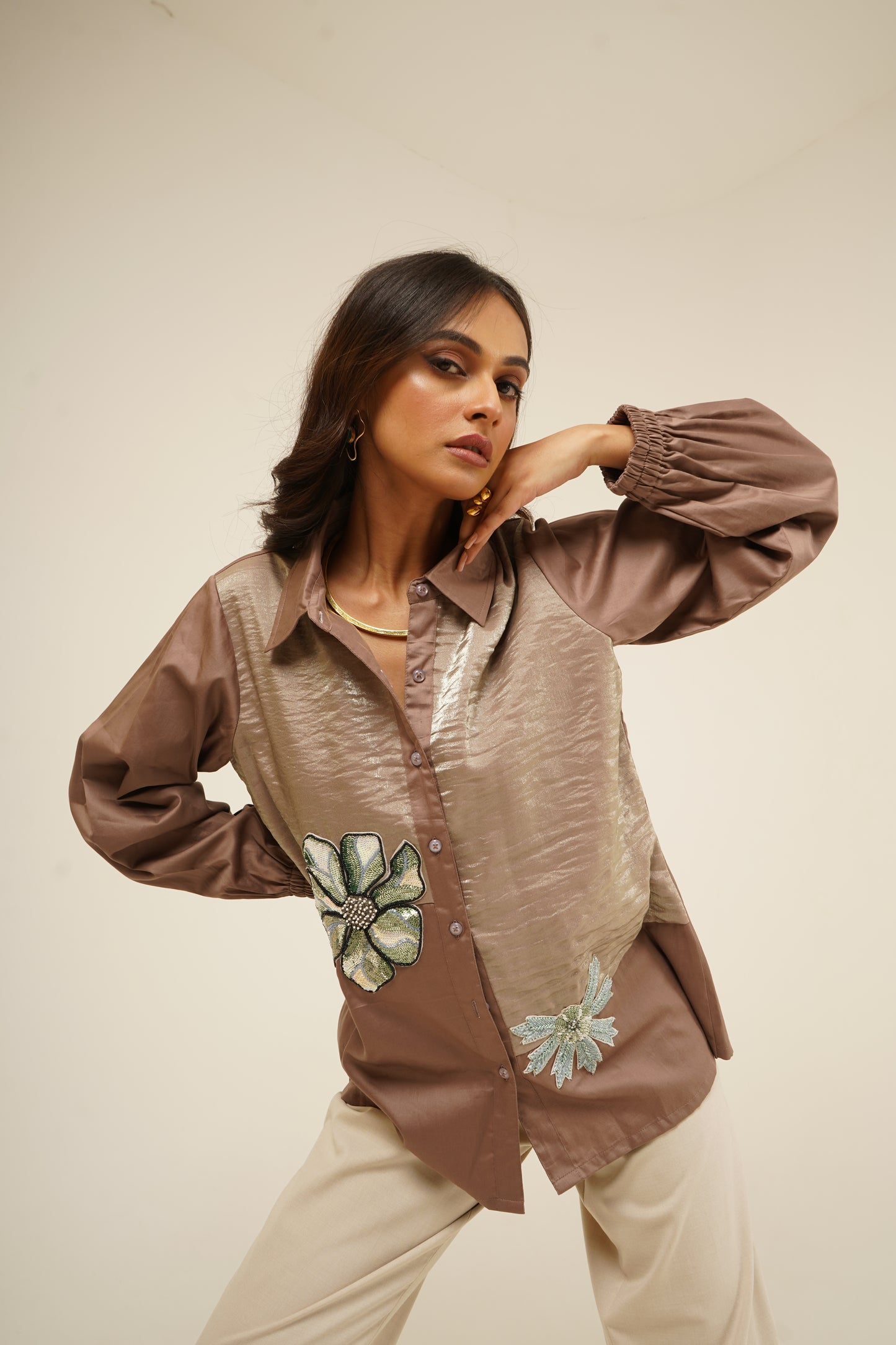 Desert Bloom Embroidered Shirt