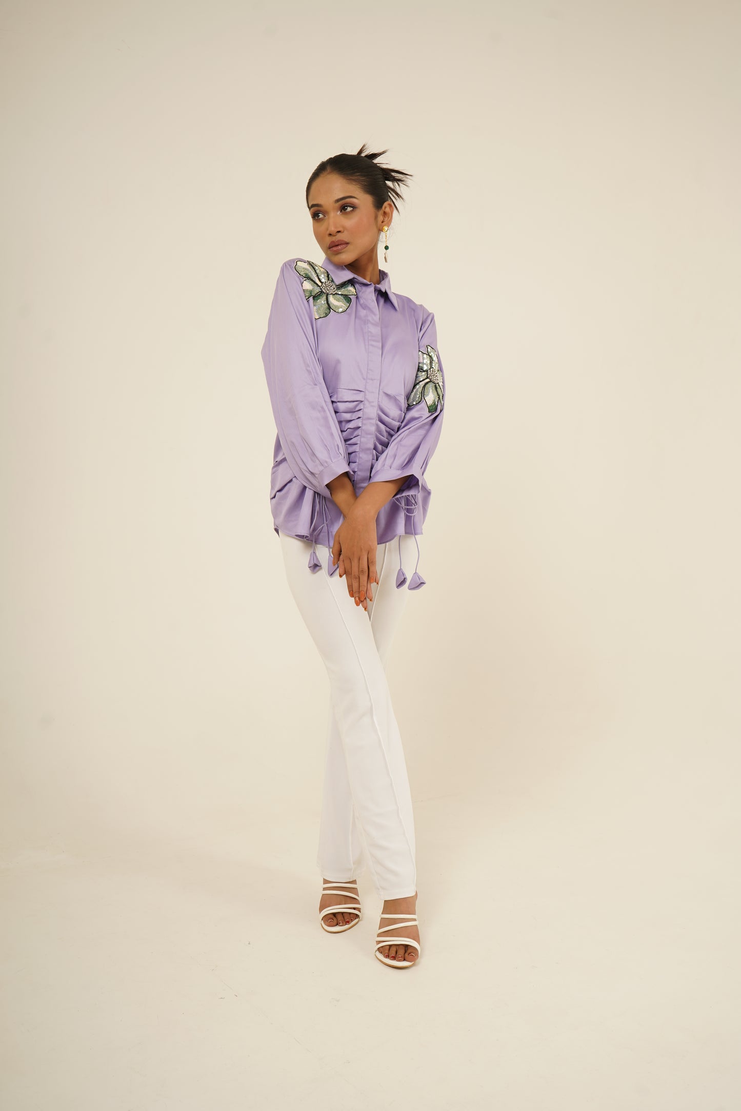 Lilac Petal Ruched Shirt